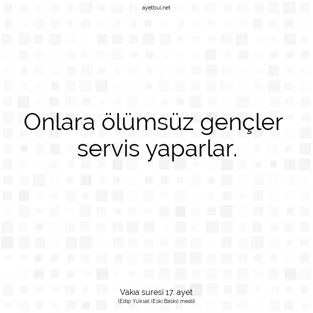 Ayetbul | Kuran Mealleri | Quran | Vakıa suresi 17. ayet