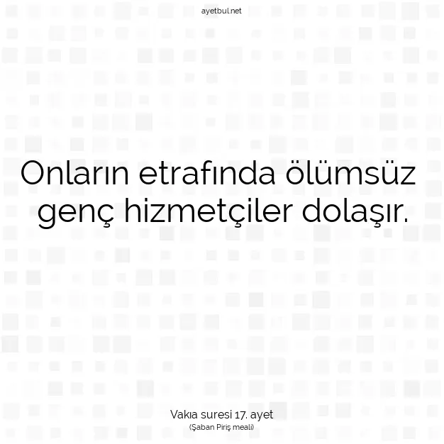 Ayetbul | Kuran Mealleri | Quran | Vakıa suresi 17. ayet