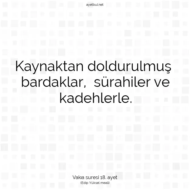 Ayetbul | Kuran Mealleri | Quran | Vakıa suresi 18. ayet