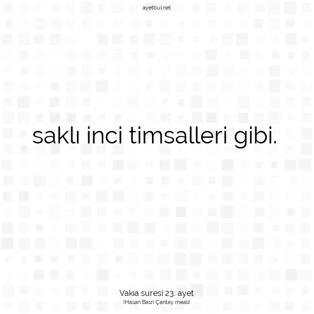 Ayetbul | Kuran Mealleri | Quran | Vakıa suresi 23. ayet