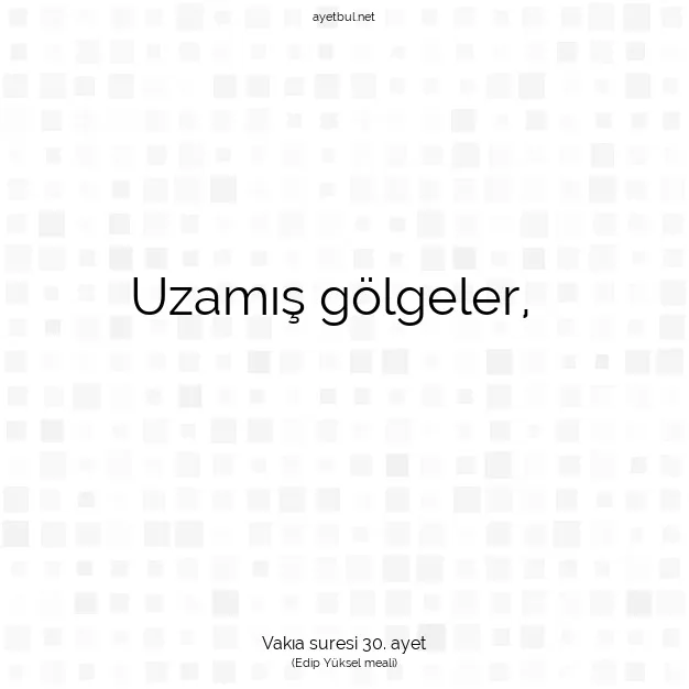 Ayetbul | Kuran Mealleri | Quran | Vakıa suresi 30. ayet