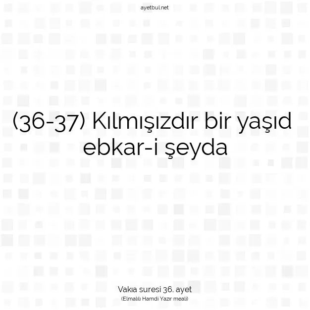 Ayetbul | Kuran Mealleri | Quran | Vakıa suresi 36. ayet
