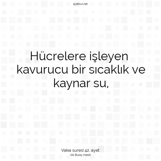 Ayetbul | Kuran Mealleri | Quran | Vakıa suresi 42. ayet