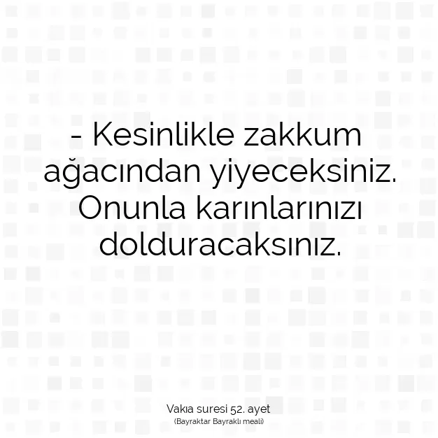 Ayetbul | Kuran Mealleri | Quran | Vakıa suresi 52. ayet