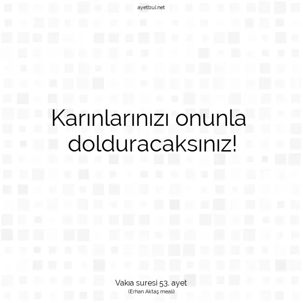 Ayetbul | Kuran Mealleri | Quran | Vakıa suresi 53. ayet