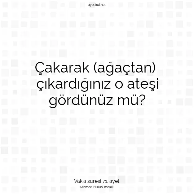 Ayetbul | Kuran Mealleri | Quran | Vakıa suresi 71. ayet