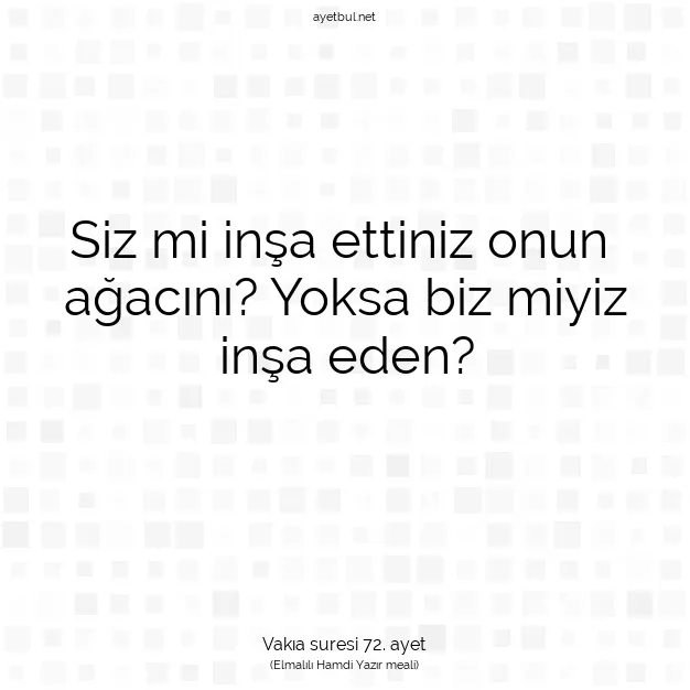 Ayetbul | Kuran Mealleri | Quran | Vakıa suresi 72. ayet