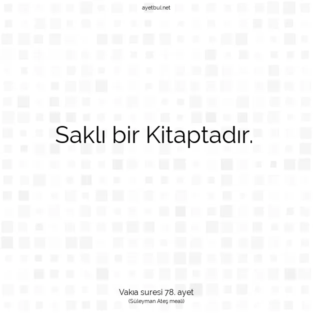 Ayetbul | Kuran Mealleri | Quran | Vakıa suresi 78. ayet