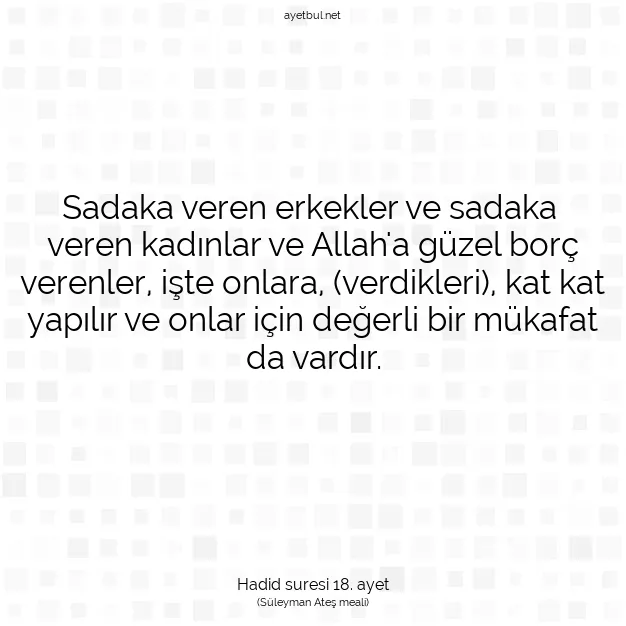 Ayetbul | Kuran Mealleri | Quran | Hadid suresi 18. ayet