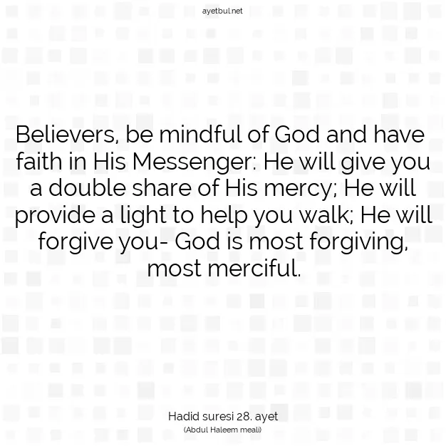 Ayetbul | Kuran Mealleri | Quran | Hadid suresi 28. ayet