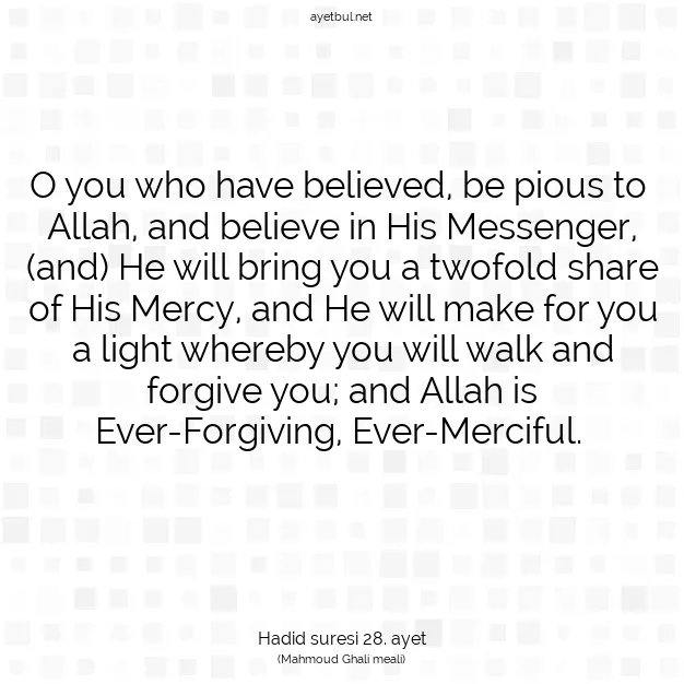 Ayetbul | Kuran Mealleri | Quran | Hadid suresi 28. ayet