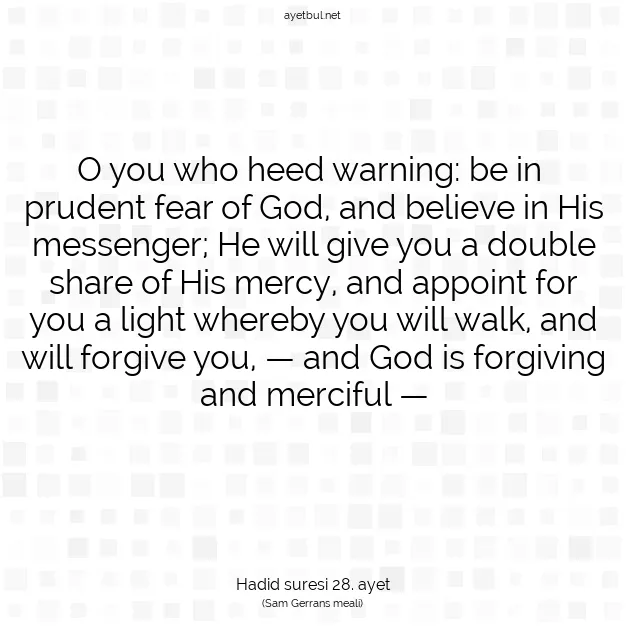 Ayetbul | Kuran Mealleri | Quran | Hadid suresi 28. ayet