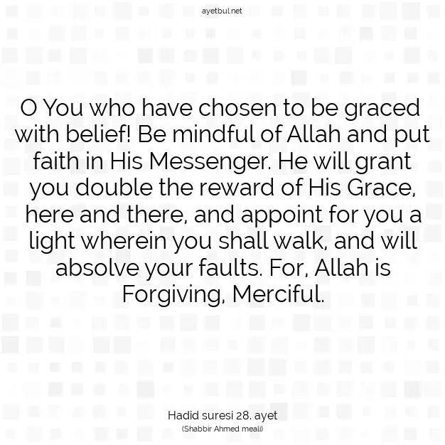 Ayetbul | Kuran Mealleri | Quran | Hadid suresi 28. ayet