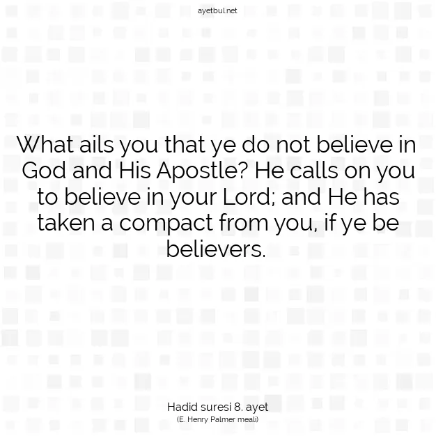 Ayetbul | Kuran Mealleri | Quran | Hadid suresi 8. ayet