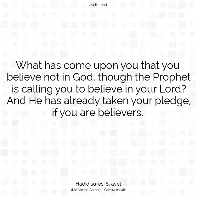Ayetbul | Kuran Mealleri | Quran | Hadid suresi 8. ayet
