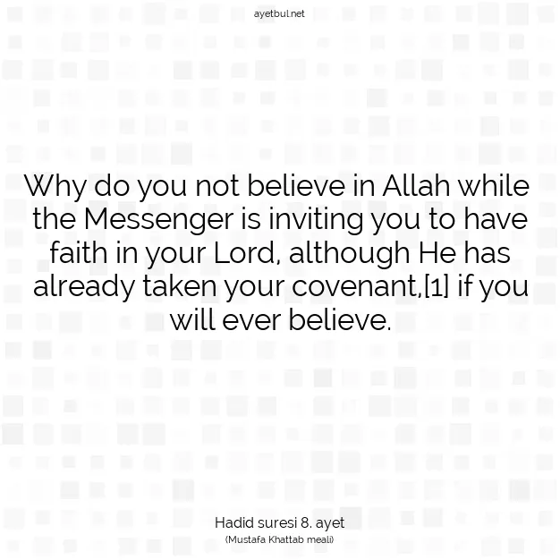 Ayetbul | Kuran Mealleri | Quran | Hadid suresi 8. ayet