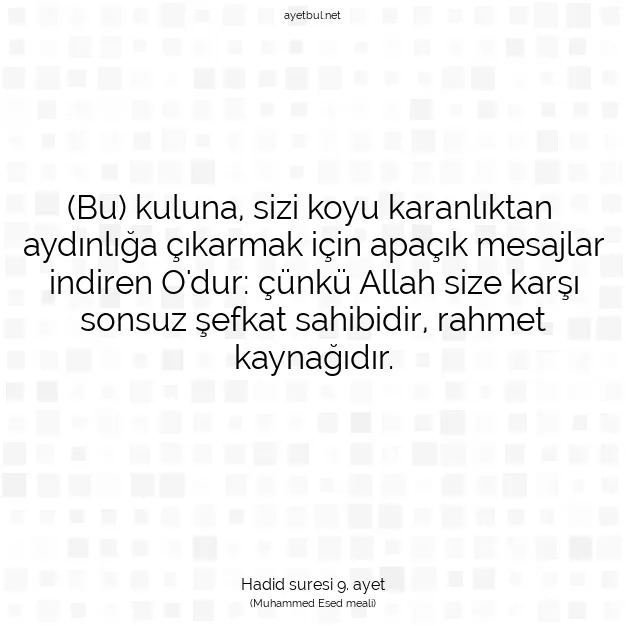 Ayetbul | Kuran Mealleri | Quran | Hadid suresi 9. ayet