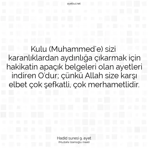 Ayetbul | Kuran Mealleri | Quran | Hadid suresi 9. ayet