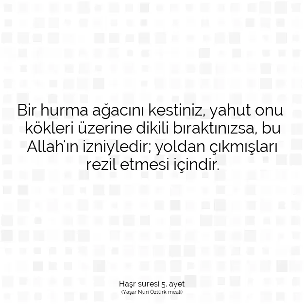 Ayetbul | Kuran Mealleri | Quran | Haşr suresi 5. ayet