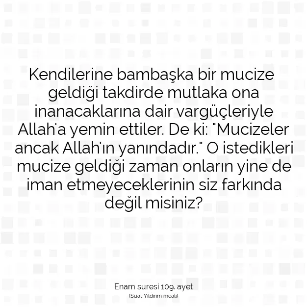 Ayetbul | Kuran Mealleri | Quran | Enam suresi 109. ayet