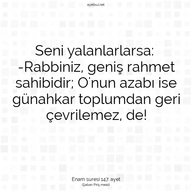 Ayetbul | Kuran Mealleri | Quran | Enam suresi 147. ayet