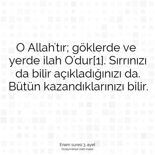 Ayetbul | Kuran Mealleri | Quran | Enam suresi 3. ayet