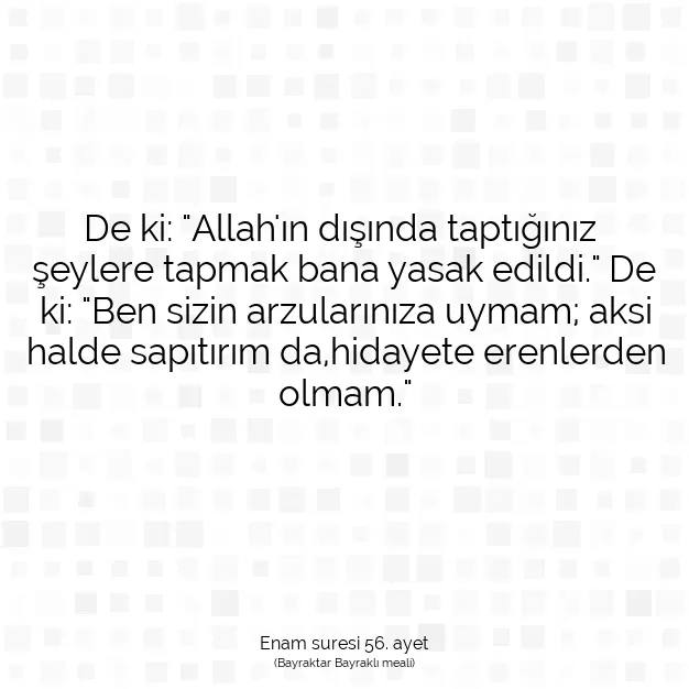 Ayetbul | Kuran Mealleri | Quran | Enam suresi 56. ayet