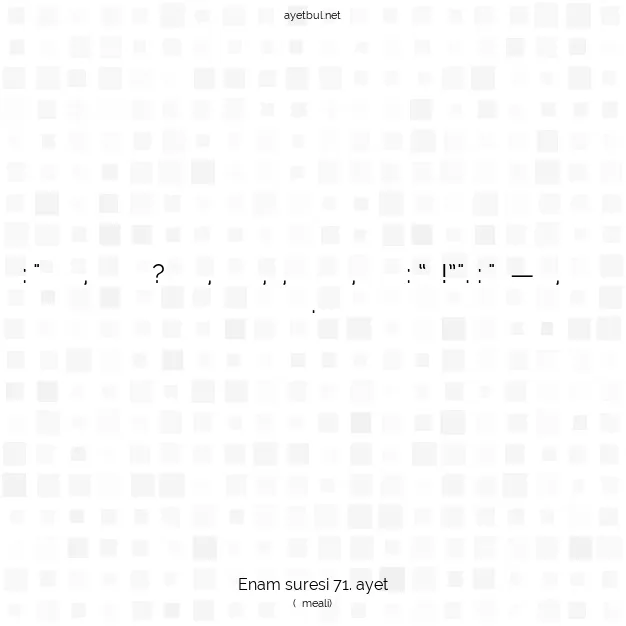 Ayetbul | Kuran Mealleri | Quran | Enam suresi 71. ayet