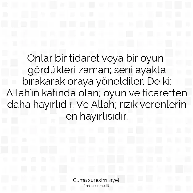 Ayetbul | Kuran Mealleri | Quran | Cuma suresi 11. ayet
