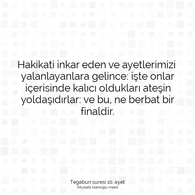Ayetbul | Kuran Mealleri | Quran | Tegabun suresi 10. ayet