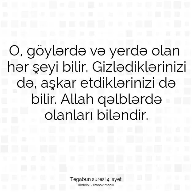 Ayetbul | Kuran Mealleri | Quran | Tegabun suresi 4. ayet