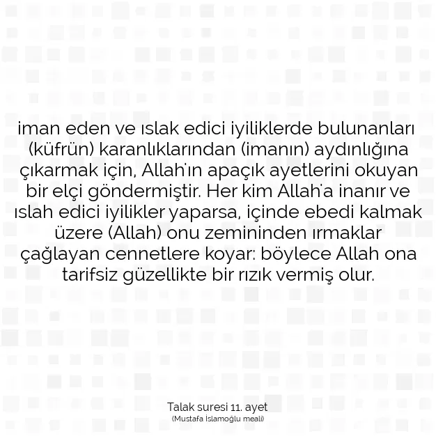 Ayetbul | Kuran Mealleri | Quran | Talak suresi 11. ayet