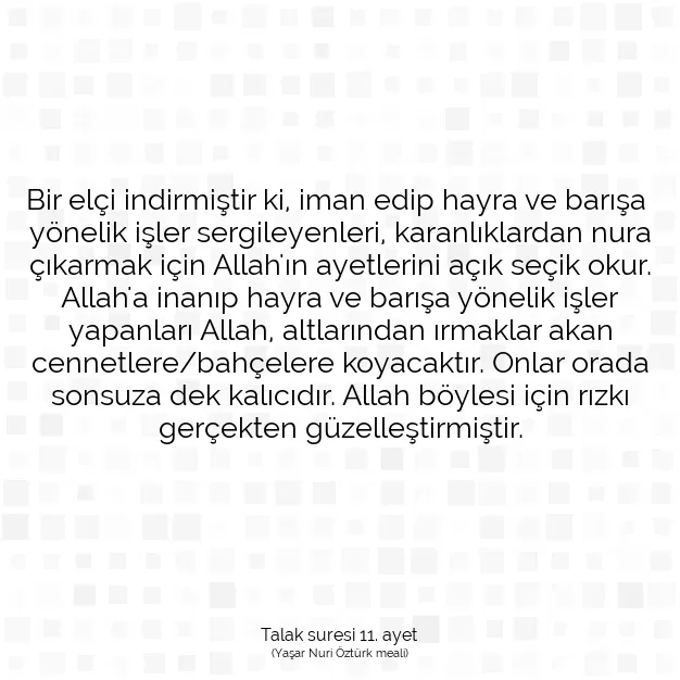 Ayetbul | Kuran Mealleri | Quran | Talak suresi 11. ayet