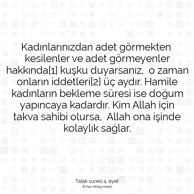 Ayetbul | Kuran Mealleri | Quran | Talak suresi 4. ayet