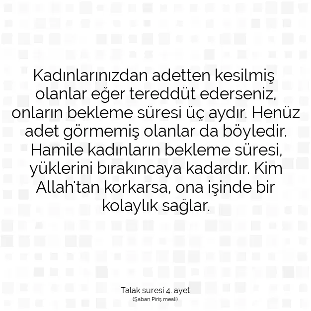 Ayetbul | Kuran Mealleri | Quran | Talak suresi 4. ayet