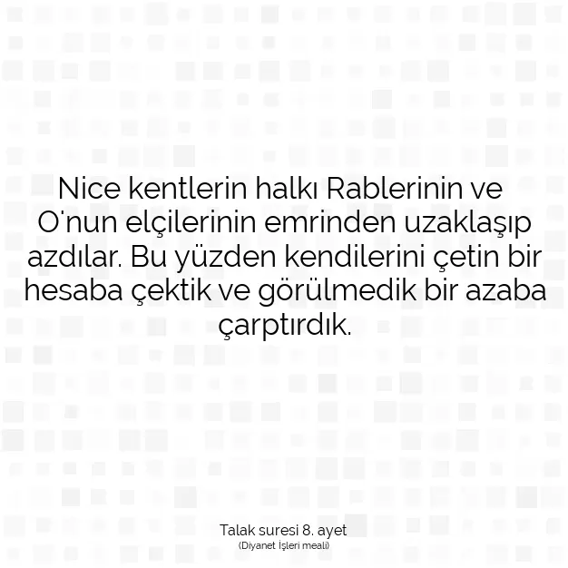 Ayetbul | Kuran Mealleri | Quran | Talak suresi 8. ayet