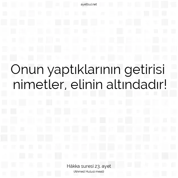 Ayetbul | Kuran Mealleri | Quran | Hâkka suresi 23. ayet