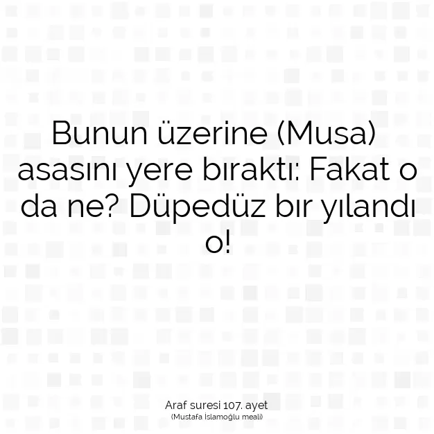 Ayetbul | Kuran Mealleri | Quran | Araf suresi 107. ayet
