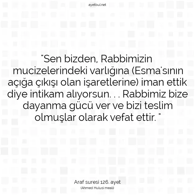 Ayetbul | Kuran Mealleri | Quran | Araf suresi 126. ayet