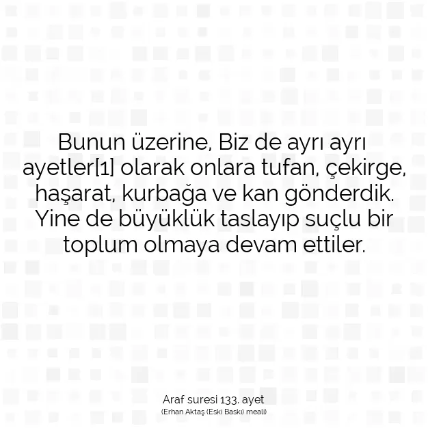 Ayetbul | Kuran Mealleri | Quran | Araf suresi 133. ayet