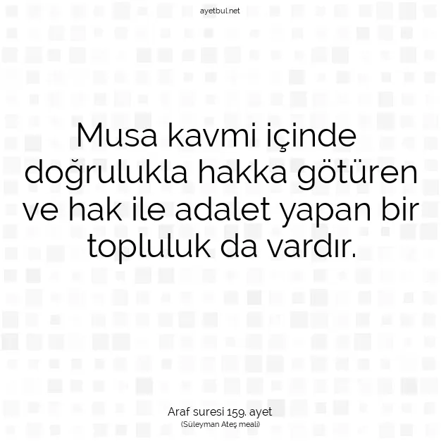 Ayetbul | Kuran Mealleri | Quran | Araf suresi 159. ayet