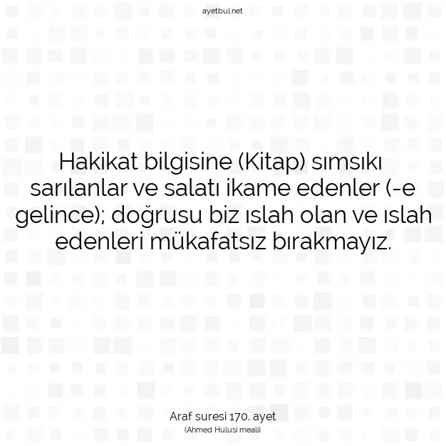 Ayetbul | Kuran Mealleri | Quran | Araf suresi 170. ayet