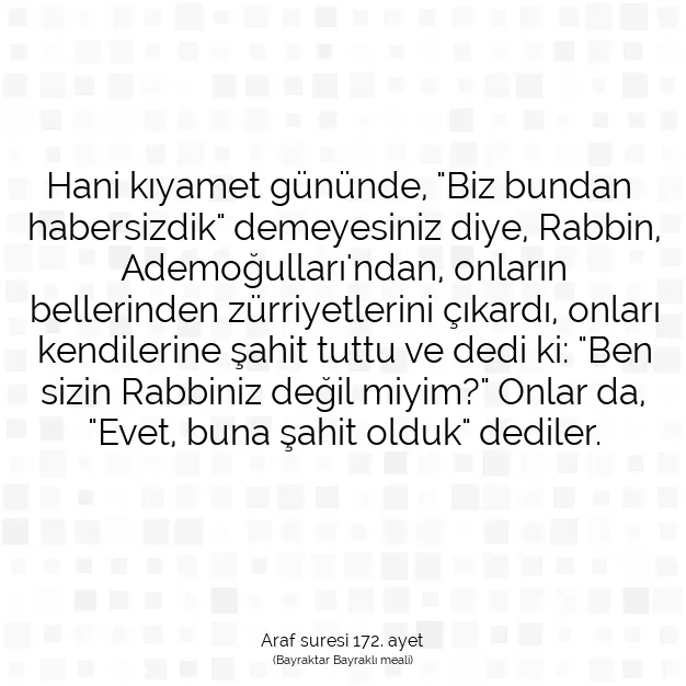 Ayetbul | Kuran Mealleri | Quran | Araf suresi 172. ayet