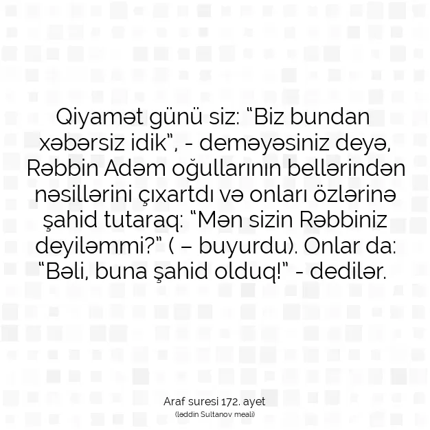 Ayetbul | Kuran Mealleri | Quran | Araf suresi 172. ayet