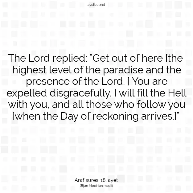 Ayetbul | Kuran Mealleri | Quran | Araf suresi 18. ayet