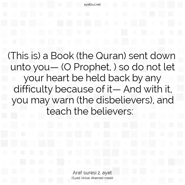 Ayetbul | Kuran Mealleri | Quran | Araf suresi 2. ayet
