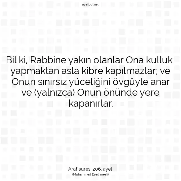 Ayetbul | Kuran Mealleri | Quran | Araf suresi 206. ayet
