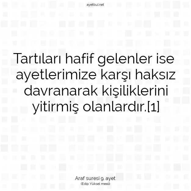 Ayetbul | Kuran Mealleri | Quran | Araf suresi 9. ayet