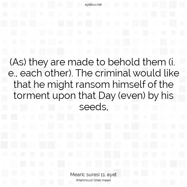 Ayetbul | Kuran Mealleri | Quran | Mearic suresi 11. ayet