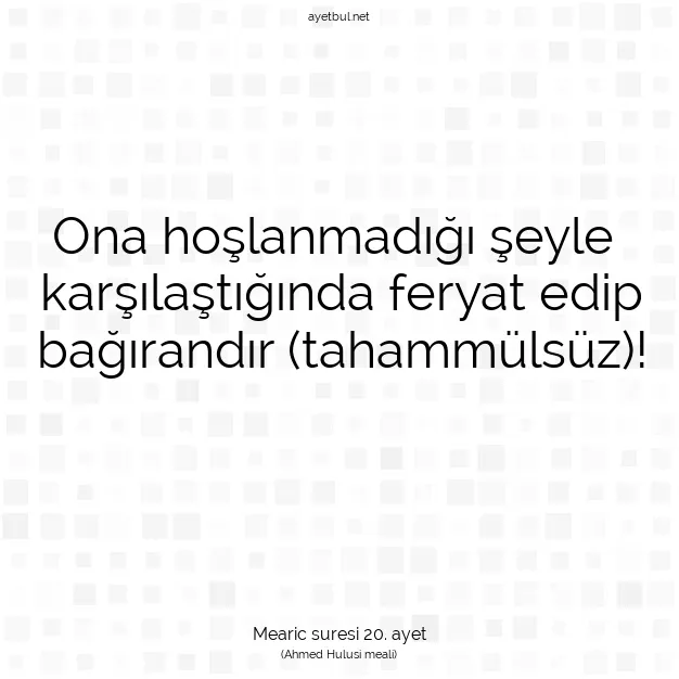 Ayetbul | Kuran Mealleri | Quran | Mearic suresi 20. ayet